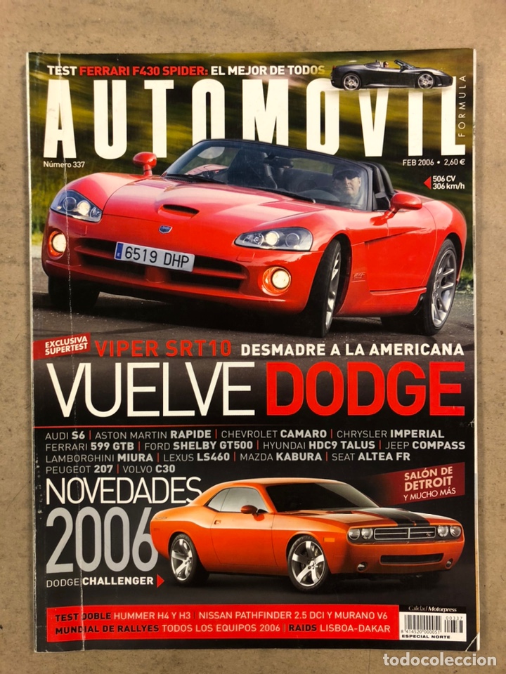 Coches: AUTOM&Oacute;VIL N&deg; 337 (2006). VIPER SRT10, FERRARI F430 SPIDER, HUMMER H3 y H4,...