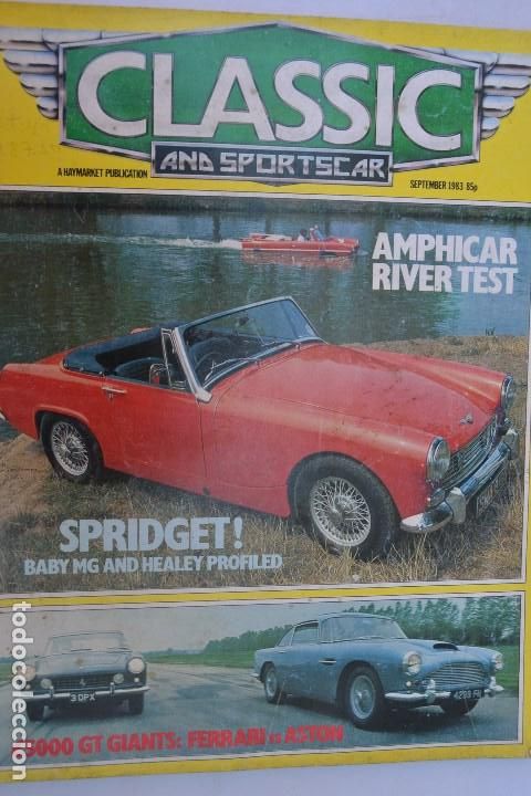 Coches: 1983 REVISTA CLASSIC AND SPORTSCAR - AMPHICAR RIVER TEST - AUSTIN HEALEY - FERRARI VS ASTON