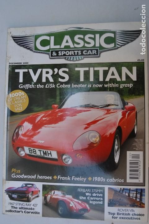 Coches: 2000 REVISTA CLASSIC AND SPORTSCAR - TVR`S TITAN - 1967 CORVETTE STING RAY 427 - FERRARI 375MM