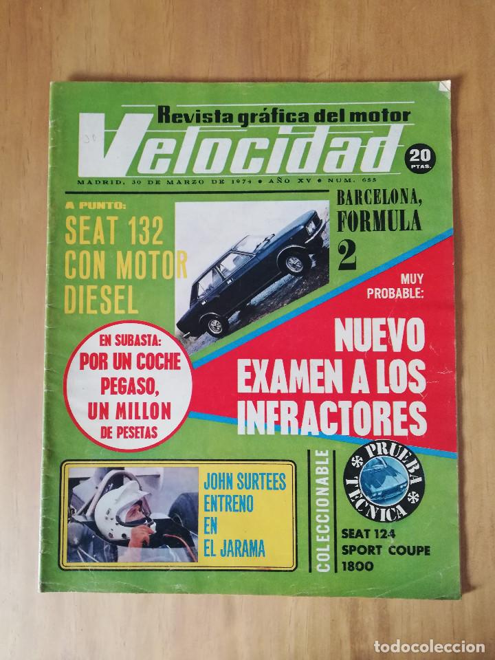 Coches: Velocidad n&ordm; 655 (30-3-1974) - Seat 132 Di&eacute;sel - Authi Mini - Pegaso Z-102 - Barreiros Serie 200