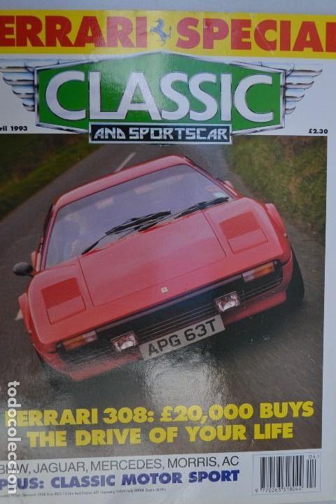 Coches: 1993 REVISTA CLASSIC AND SPORTSCAR - FERRARI 308 - JAGUAR - MERCEDES - MORRIS - AC