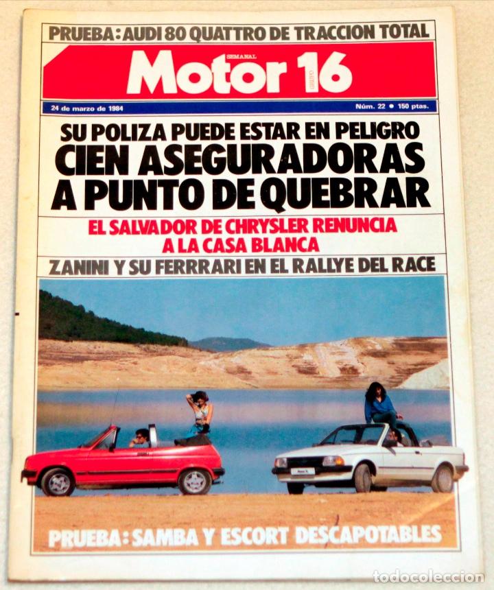 Coches: REVISTA MOTOR 16, N&Uacute;MERO 22. MARZO 1984