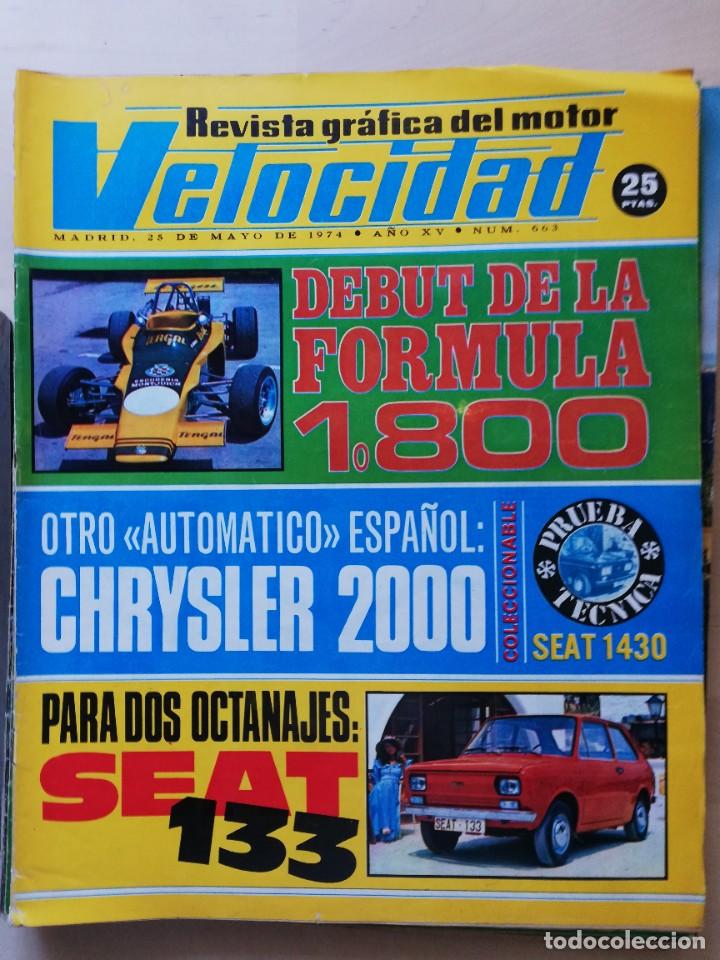 Coches: Velocidad n&ordm; 663 (25-05-1974) - Seat 133 - F&oacute;rmula 1800 - Chrysler 2Litros