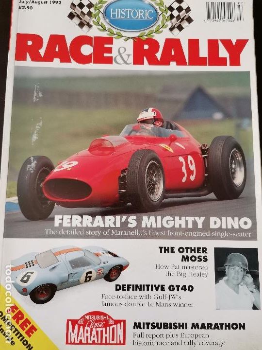 Coches: 1992 REVISTA RACE & RALLY - FERRARI DINO - FORD GT 40 - MITSUBISHI MARATHON