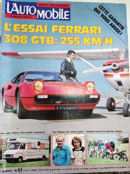 Coches: N&ordm;359 REVISTA L`AUTOMOBILE - FERRARI 308 GTB - JAGUAR - PEUGEROT 104 - FORMULA 1