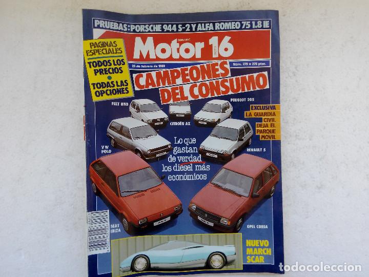 Coches: MOTOR 16 N&ordm; 279 A&Ntilde;O 1989- ALFA 75 1.8 iE - R 5 DIESEL - OPEL CORSA DIESEL- IBIZA DIESEL- POLO DIESEL