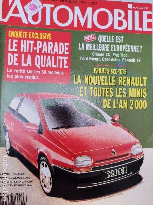 Coches: 1991 REVISTA L`AUTOMOBILE - CITROEN ZX - FIAT TIPO - FORD ESCORT - OPEL ASTRA - RENAULT 19