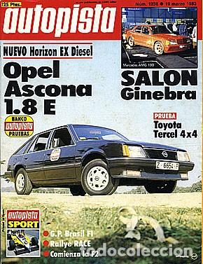 Coches: AUTOPISTA N&ordm; 1236 Toyota Tercel 4WD Opel Ascona 1.8 E