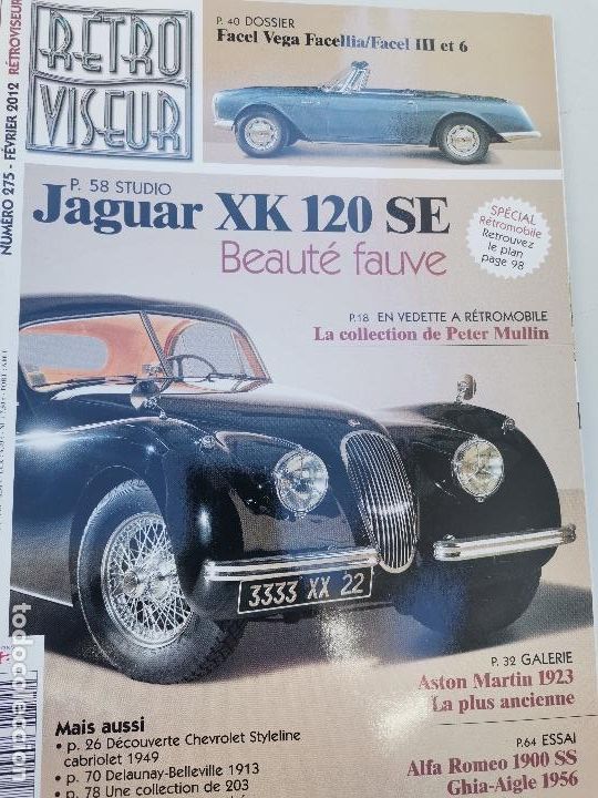 Coches: 2012 REVISTA RETRO VISEUR - JAGUAR XK 120 SE - ALFA ROMEO 1900 SS - ASTON MARTIN 1923 - FACEL VEGA
