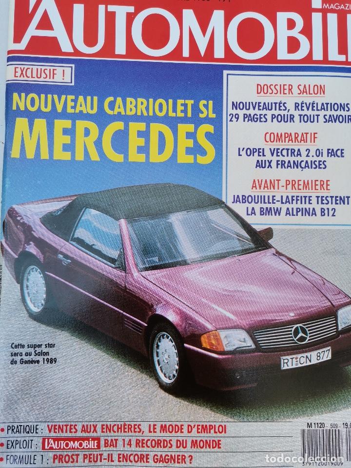 Coches: 1988 REVISTA L`AUTOMOBILE - MERCEDES SL CABRIOLET -VOLVO 440 TURBO - FIAT UNO - FERRARI 250 GT