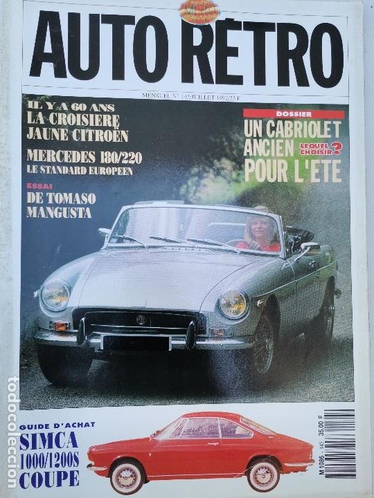 Coches: 1992 REVISTA AUTO RETRO - ENSAIO DE TOMASO MAGUSTA - SIMCA 1000 Y 1200 S COUP&Eacute; - FERRARI DAYTONA