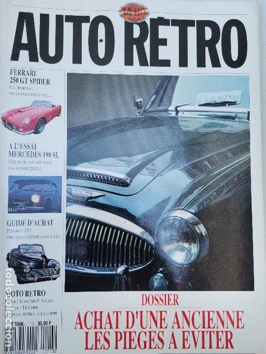 Coches: 1990 REVISTA AUTO RETRO - FERRARI 250 GT SPIDER - MERCEDES 190 SL - ENSAIO SCOOTER PAR VALL&Eacute;E