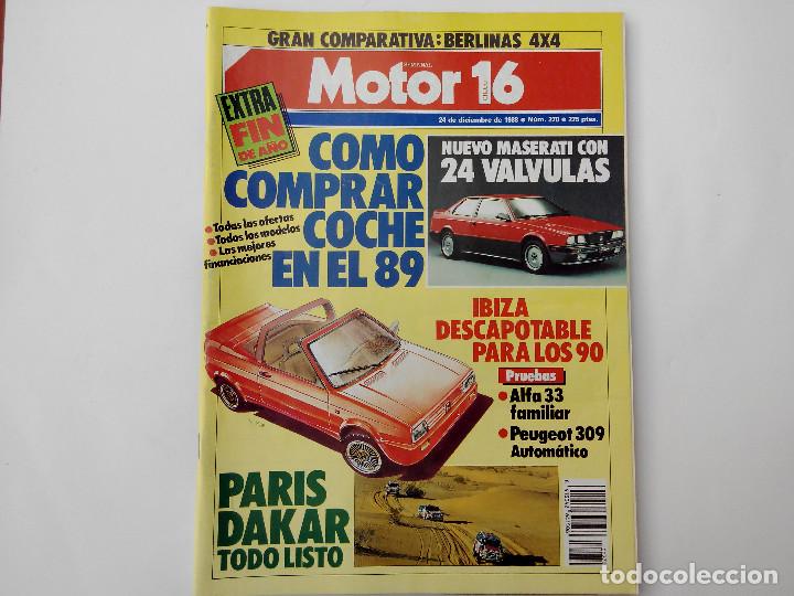 Coches: MOTOR 16 N&ordm; 270 A&Ntilde;O 1988- ALFA 33 SPORT WAGON 1.7- 309 AUT- ALFA 33 4X4- SUBARU COUPE 1.8 T 4WD