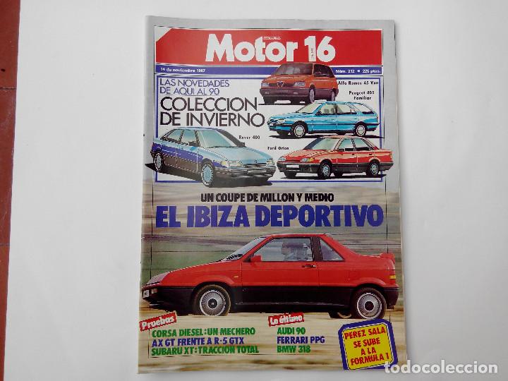 Coches: MOTOR 16 N&ordm; 212 A&Ntilde;O 1987- CORSA DIESEL- AX GT - RENAULT 5 GTX- SUBARU XT -SEAT IBIZA RAIDER
