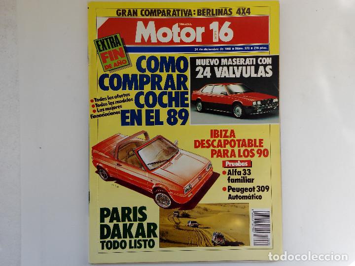 Coches: MOTOR 16 N&ordm; 270 A&Ntilde;O 1988- ALFA 33 SPORT WAGON 1.7- 309 AUT- ALFA 33 4X4- SUBARU COUPE 1.8 T 4WD