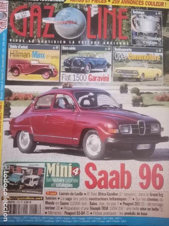 Coches: 2010 REVISTA GASOLINE - SAAB 96 - OPEL COMODORE - FIAT 1500 GARAVINI - MINI