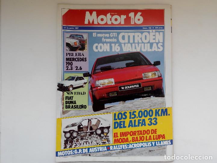 Coches: MOTOR 16 N&ordm;190 A&Ntilde;O 1987- MECEDES 190 2.3 Y 2.6-ALFA 33 1.3 - HONDA NR 750