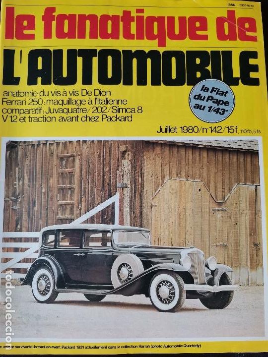 Coches: 1980 REVISTA LE FANATIQUE DE L`AUTOMOBILE - PACKARD V12 - FERRARI 250 - VIS A VIS DE DION