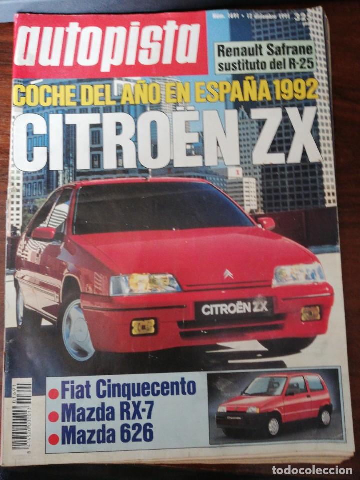 Coches: AUTOPISTA N&ordm; 1691 - DICIEMBRE 1991 - FIAT CINQUECENTO / MAZDA RX7 - 626 / RENAULT SAFRANE
