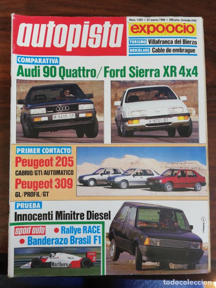 Coches: AUTOPISTA N&ordm; 1393 - MARZO 1986 - AUDI 90 QUATTRO / FORD SIERRA XR4x4 / INNOCENTI MINITRE D / PEUGEOT