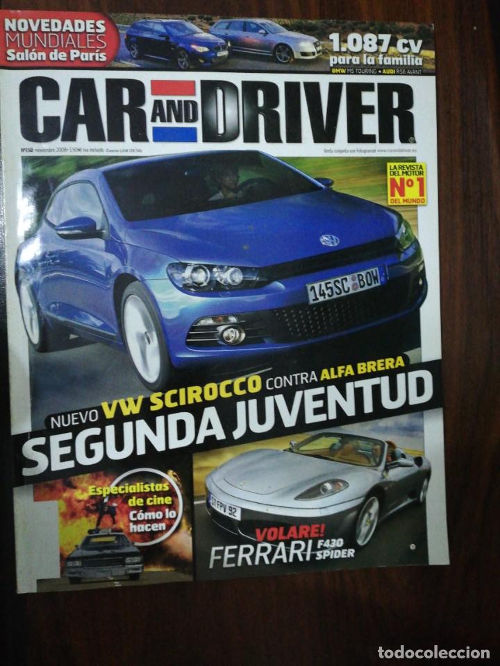 Coches: CAR AND DRIVER. N&ordm; 158. NOV 2008. VW SIROCCO vs ALFA BRERA. FERRARI F430 SPIDER. BMW M5 TOURING