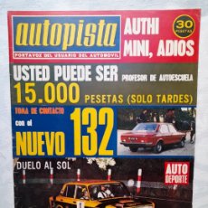 Auto: AUTOPISTA / Nº 826 / 7 DE DICIEMBRE DE 1974 / NUEVO 132. Lote 301594943