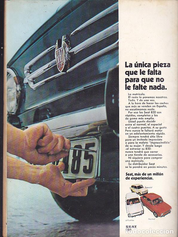 REVISTA DIEZ MINUTOS 25-4-1970 PUBLICIDAD SEAT 850 (Coches y Motocicletas Antiguas y Clásicas - Revistas de Coches)