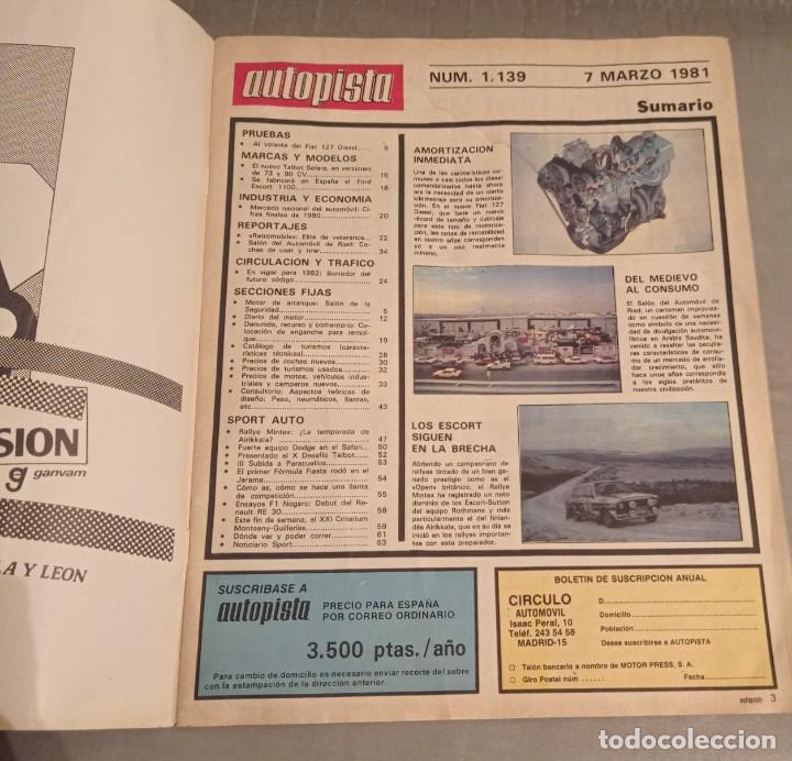 Coches: AUTOPISTA 1129 (MARZO 1981) TALBOT SOLARA. - Foto 2