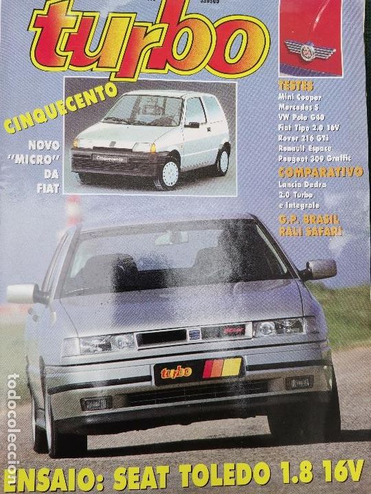 Coches: 1991 REVISTA TURBO - MINI COOPER - POLO G40 - ROVER 216 GTI - MERCEDES S - SEAT TOLEDO 1.8 16 V