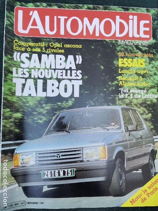 Coches: 1981 REVISTA L`AUTOMOBILE - LANCIA TREVI - RENAULT 5 TURBO - TALBOT SAMBA - OPEL ASCONA
