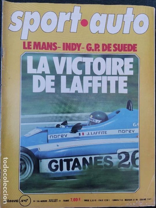 Coches: 1977 REVISTA SPORT AUTO - ENSAIO FERRARI 512BB - LE MANS - FORMULA 1 - INDIANAPOLIS