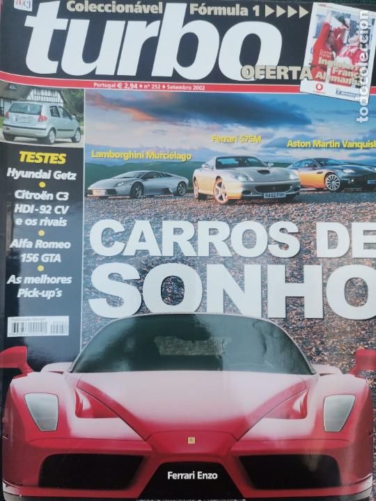 Coches: 2002 REVISTA TURBO - LAMBORGUINI MURCI&Eacute;LAGO - FERRARI 575 M - ASTON MARTIN VANQUISH -ENZO
