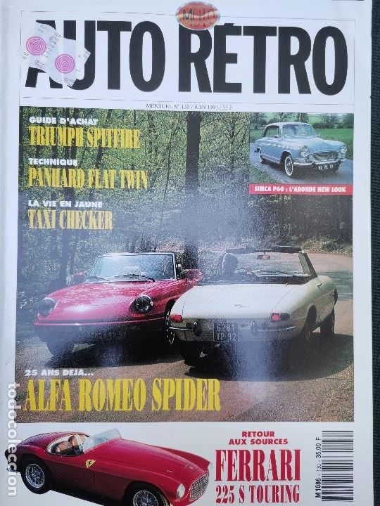 Coches: 1991 REVISTA AUTO RETRO - SIMCA P60 - TRIUMPH SPITFIRE - PANHARD FLAT TWIN - FERRARI 225 S TOURING