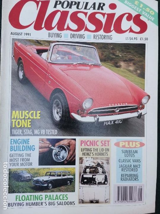 Coches: 1991 REVISTA POPULAR CLASSICS - TIGER , STAG , MG V8 TESTED - SUNBEAM LOTUS - JAGUAR MKII
