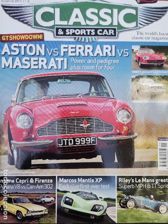Coches: 2009 REVISTA CLASSIC AND SPORTS CAR - ASTON VS FERRARI VS MASERATI - FORD CAPRI - RILEY LE MANS