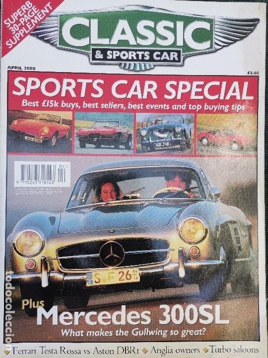 Coches: 2000 REVISTA CLASSIC AND SPORTS CAR - MERCEDES 300 SL GULLWING - FERRARI TESTA ROSSA VS ASTON MARTIN