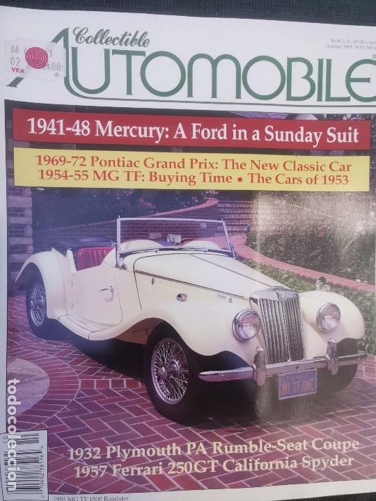 Coches: 1995 REVISTA COLLECTIBLE AUTOMOBILE - 1941-48 MERCURY - MG TF - PLYMOUTH PA - FERRARI 250 GT
