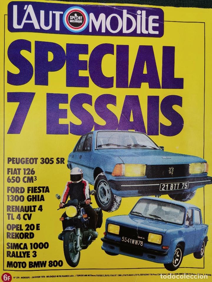 Coches: 1978 REVISTA L`AUTOMOBILE - FIAT 126 - RENAULT 4 - OPEL 20 E REKORD - SIMCA 1000 RALLYE 3