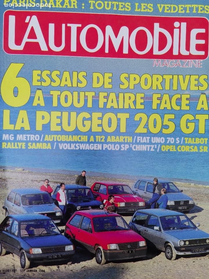 Coches: 1984 REVISTA L`AUTOMOBILE - MG METRO - TALBOT RALLYE SAMBA - OPEL CORSA SR - FIAT UNO 70 S