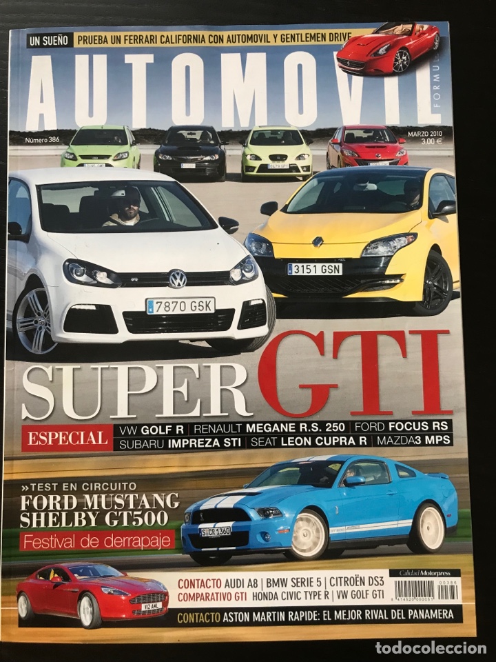Coches: AUTOMOVIL N&ordm; 386 - MARZO 2010 - FORD MUSTANG SHELBY GT 500 / FORD FOCUS RS / SUBARU IMPREZA WRS