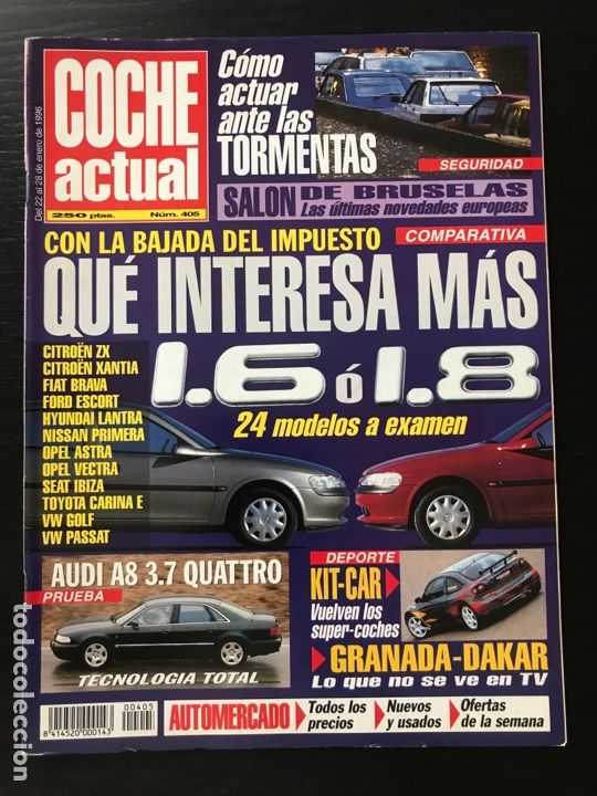 Coches: COCHE ACTUAL N&ordm; 405 - AUDI A8 KIA SPORTAGE 2.OI VOLVO ECC GRANADA DAKAR KIT CARS