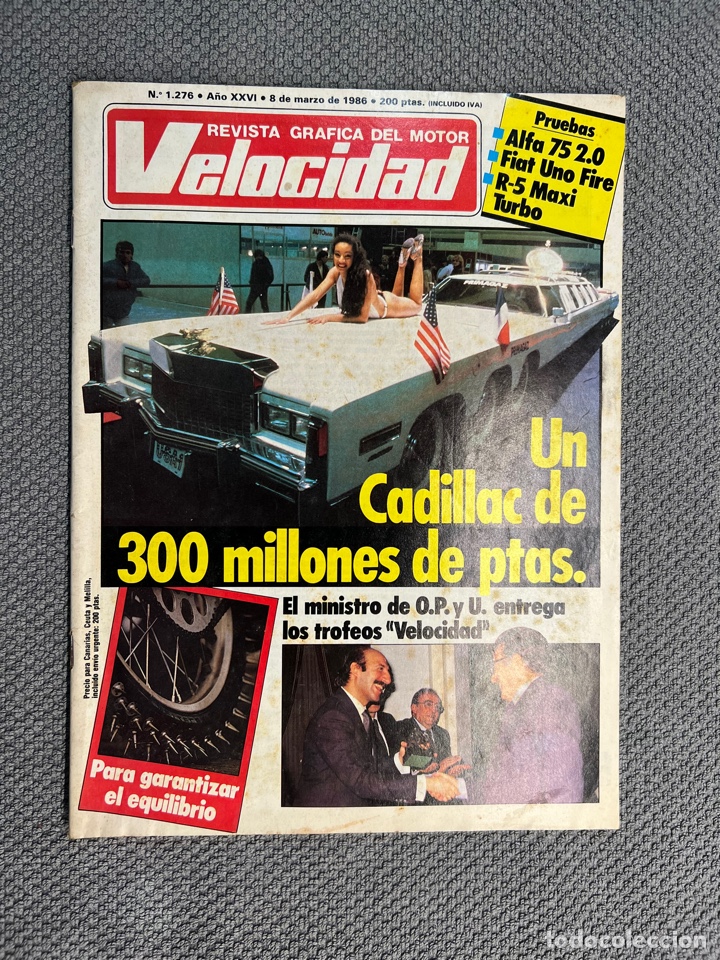 Coches: VELOCIDAD. Revista Gr&aacute;fica del Motor No.1276, FOTO SUMARIO, CONTRAPORTADA (a.1986)