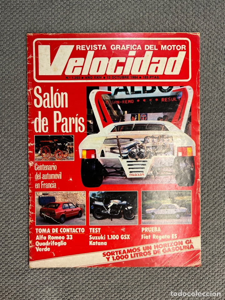 Coches: VELOCIDAD. Revista Gr&aacute;fica del Motor No.1203, FOTO SUMARIO, CONTRAPORTADA (a.1984)