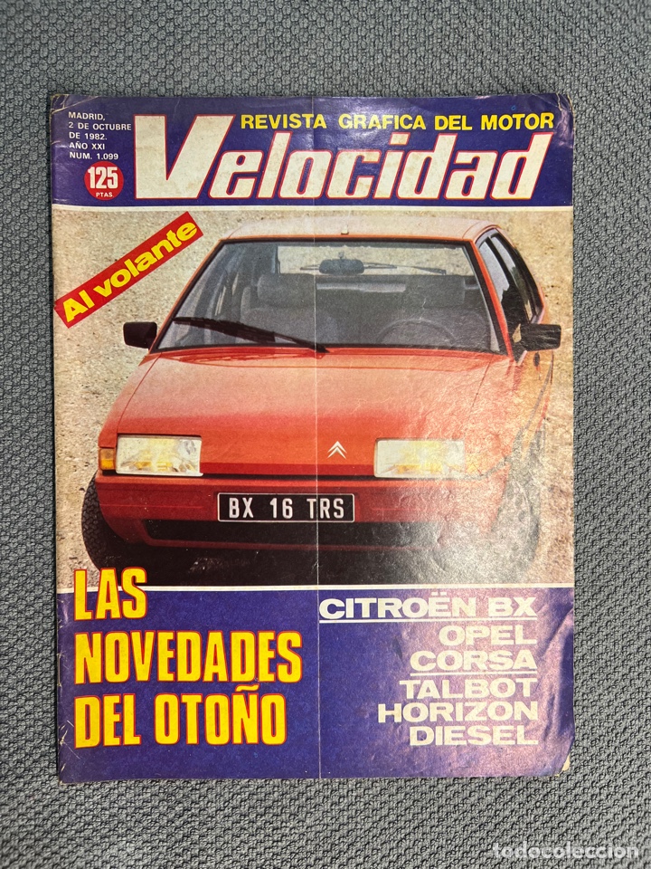 Coches: VELOCIDAD. Revista Gr&aacute;fica del Motor No.1099 FOTO SUMARIO, CONTRAPORTADA (a.1982)