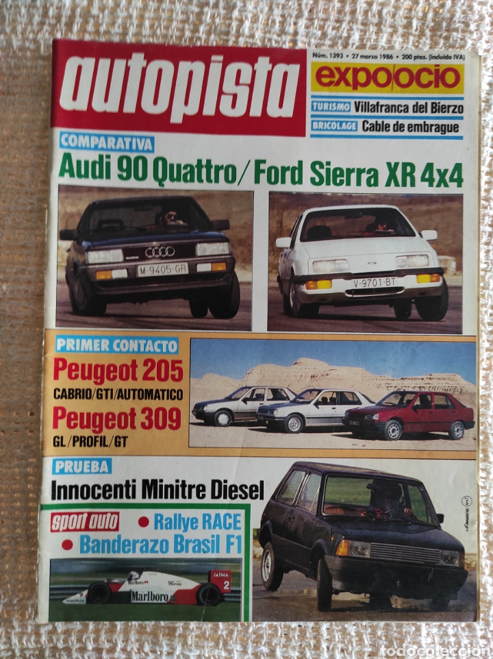 Autos: AUTOPISTA N&ordm; 1393 A&Ntilde;O 1986 PRUEBA :INNOCENTI MINITRE DIESEL.C: AUDI 90 QUATTRO Y SIERRA XR 4X4.