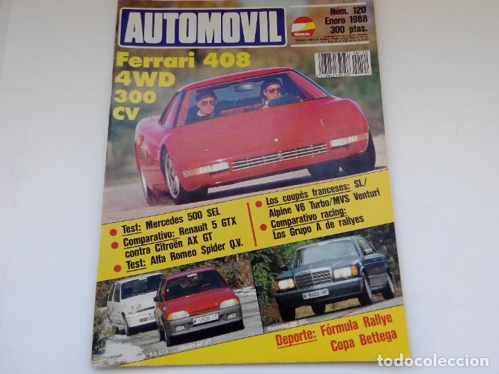 Autos: REVISTA AUTOMOVIL N&ordm; 120 A&Ntilde;O 1988- MERCEDES 560 SEL- RENAULT 5 GTS - AX GT - ALFA SPIDER Q.V