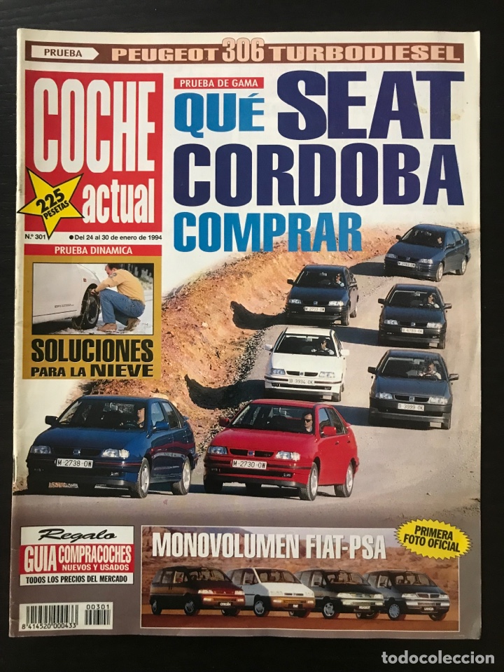 Coches: COCHE ACTUAL N&ordm; 301 - SEAT CORDOBA / PEUGEOT 306 XT DT / FIAT PSA / CAMPEONATO RALLIES CARLOS SAINZ