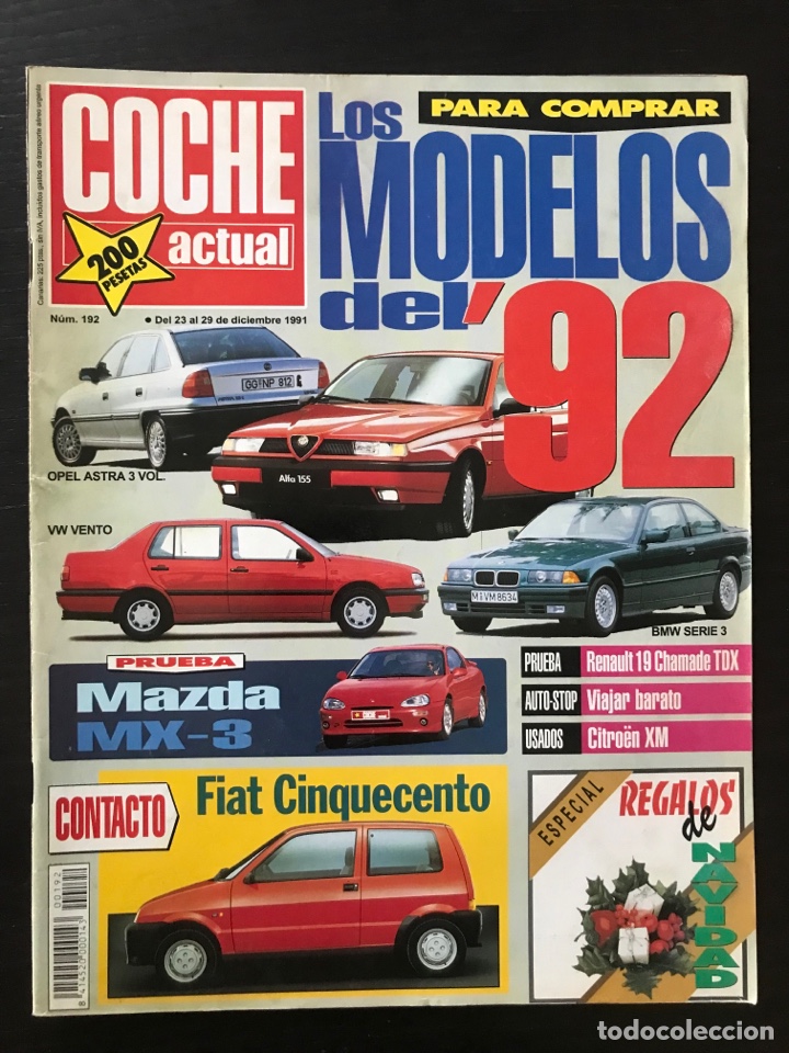 Coches: COCHE ACTUAL N&ordm; 192 - MAZDA MX3 / RENAULT 19 CHAMADE TDX / FIAT CINQUECENTO