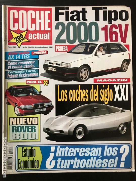 Coches: COCHE ACTUAL N&ordm; 187 - FIAT TIPO 16V / CITROEN AX TGS / HONDA V600 TRANSALP / FORD SWIFT FF 91