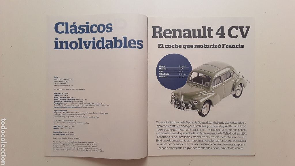 Coches: FASCICULO - RENAULT 4 CV - CLASICOS INOLVIDABLES - Foto 3